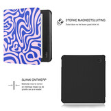 Kobo Libra Colour Hoesje - Vegan Saffiano Leren Sleep Cover - Met Handband en Auto Wake/Sleep - Voilet Vortex