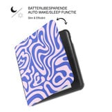 Kobo Libra Colour Hoesje - Vegan Saffiano Leren Sleep Cover - Met Handband en Auto Wake/Sleep - Voilet Vortex