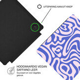 Kobo Libra Colour Hoesje - Vegan Saffiano Leren Sleep Cover - Met Handband en Auto Wake/Sleep - Voilet Vortex