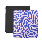 Kobo Libra Colour Hoesje - Vegan Saffiano Leren Sleep Cover - Met Handband en Auto Wake/Sleep - Voilet Vortex