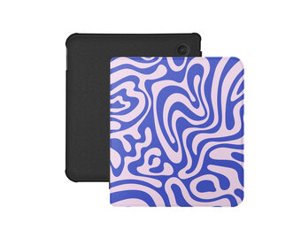 Lunso Kobo Libra Colour hoesje (7 inch) - Vegan Saffiano Leren Sleep Cover - Voilet Vortex