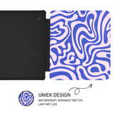 Kobo Libra Colour Hoesje - Vegan Saffiano Leren Sleep Cover - Met Handband en Auto Wake/Sleep - Voilet Vortex