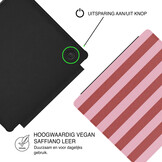 Kobo Libra Colour Hoesje - Vegan Saffiano Leren Sleep Cover - Met Handband en Auto Wake/Sleep - Candy Floss