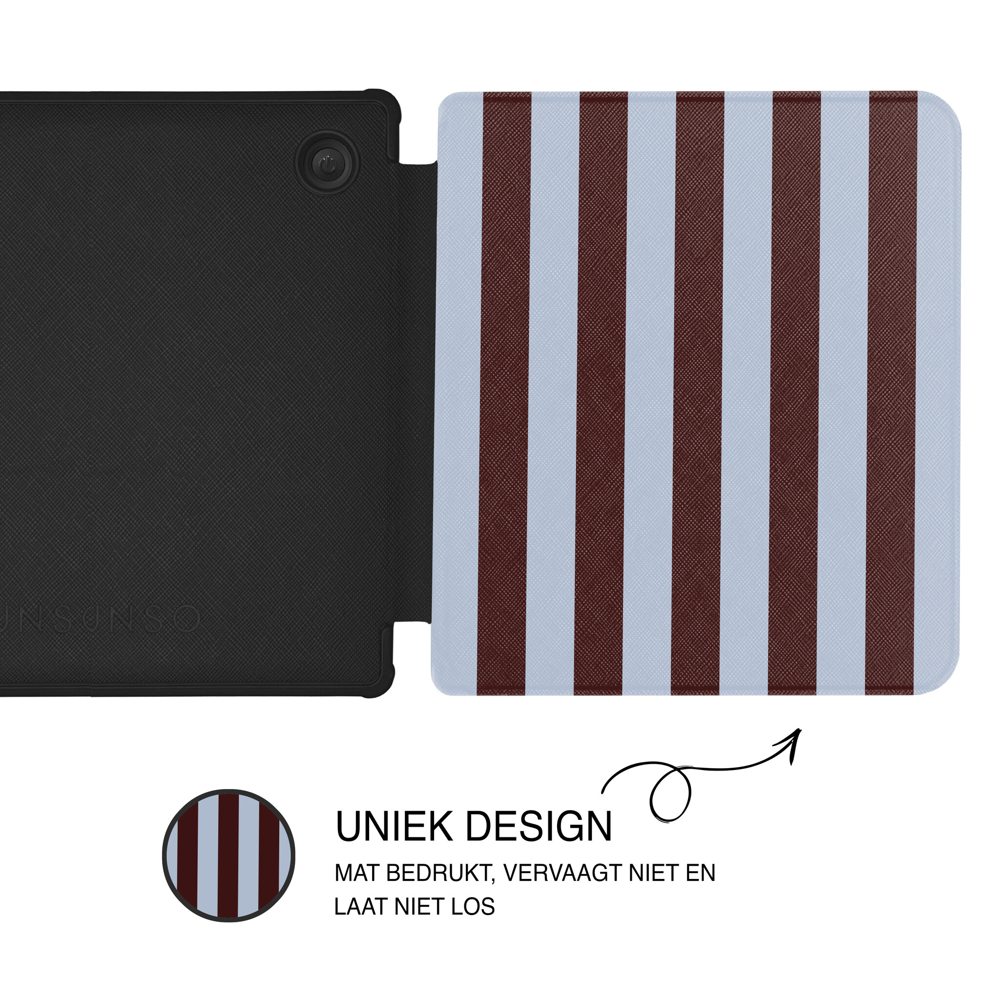 Kobo Libra Colour Hoesje - Vegan Saffiano Leren Sleep Cover - Met Handband en Auto Wake/Sleep - Burgundy