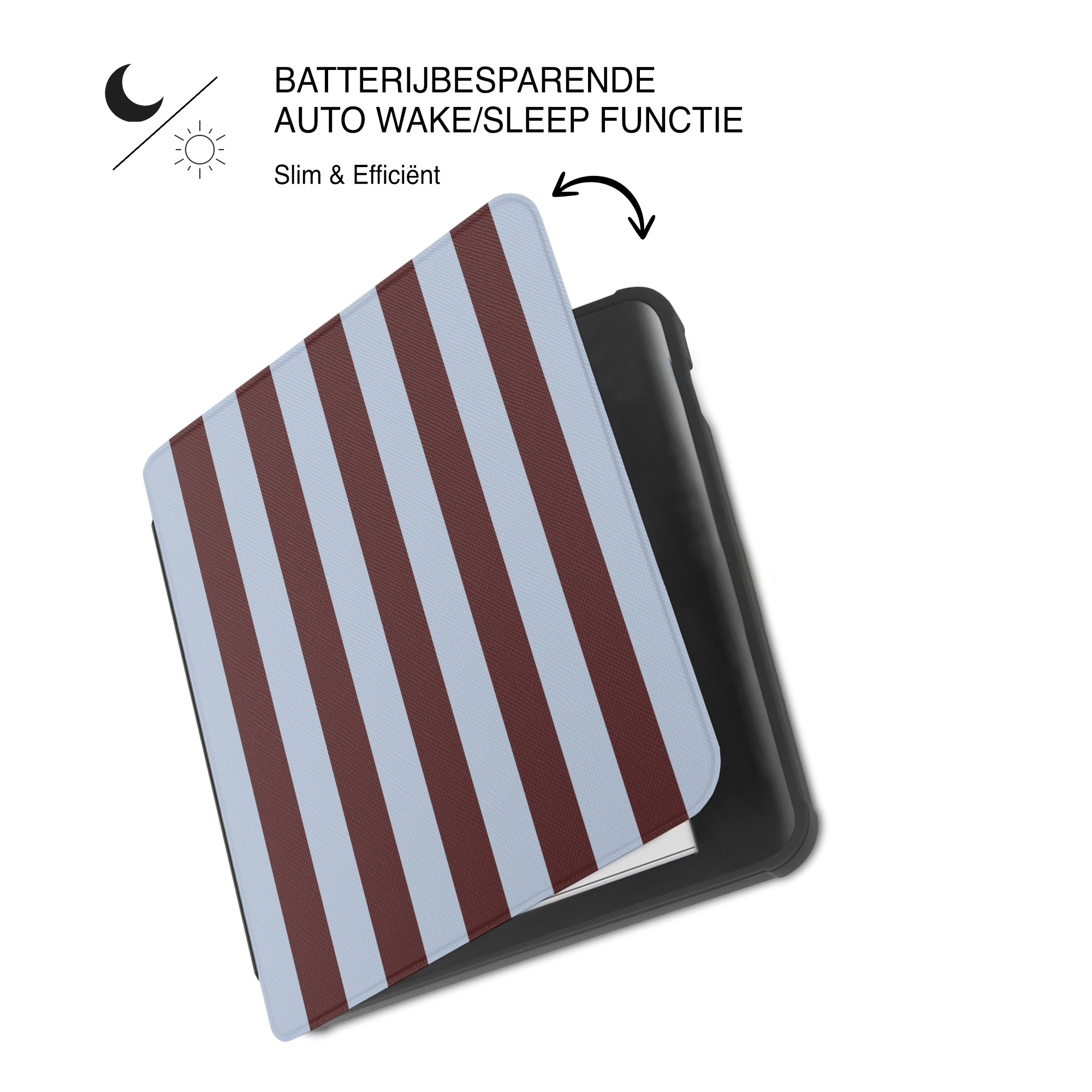 Kobo Libra Colour Hoesje - Vegan Saffiano Leren Sleep Cover - Met Handband en Auto Wake/Sleep - Burgundy