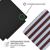Kobo Libra Colour Hoesje - Vegan Saffiano Leren Sleep Cover - Met Handband en Auto Wake/Sleep - Burgundy