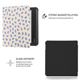 Kobo Libra Colour Hoesje - Vegan Saffiano Leren Sleep Cover - Met Handband en Auto Wake/Sleep - Azure Pebble