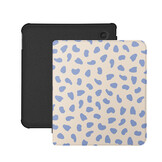 Kobo Libra Colour Hoesje - Vegan Saffiano Leren Sleep Cover - Met Handband en Auto Wake/Sleep - Azure Pebble