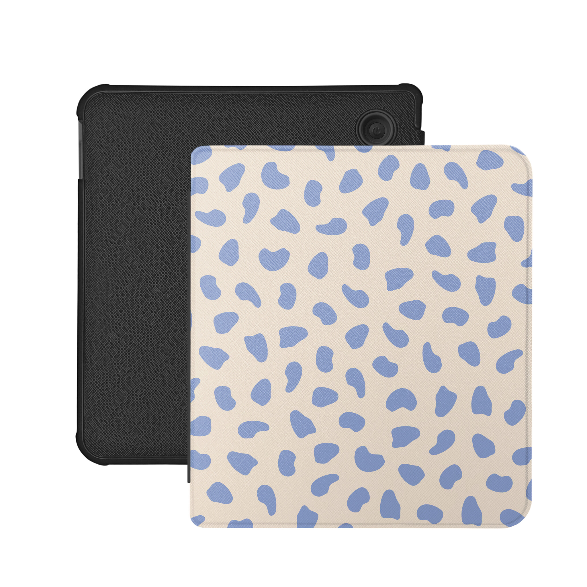 Kobo Libra Colour Hoesje - Vegan Saffiano Leren Sleep Cover - Met Handband en Auto Wake/Sleep - Azure Pebble