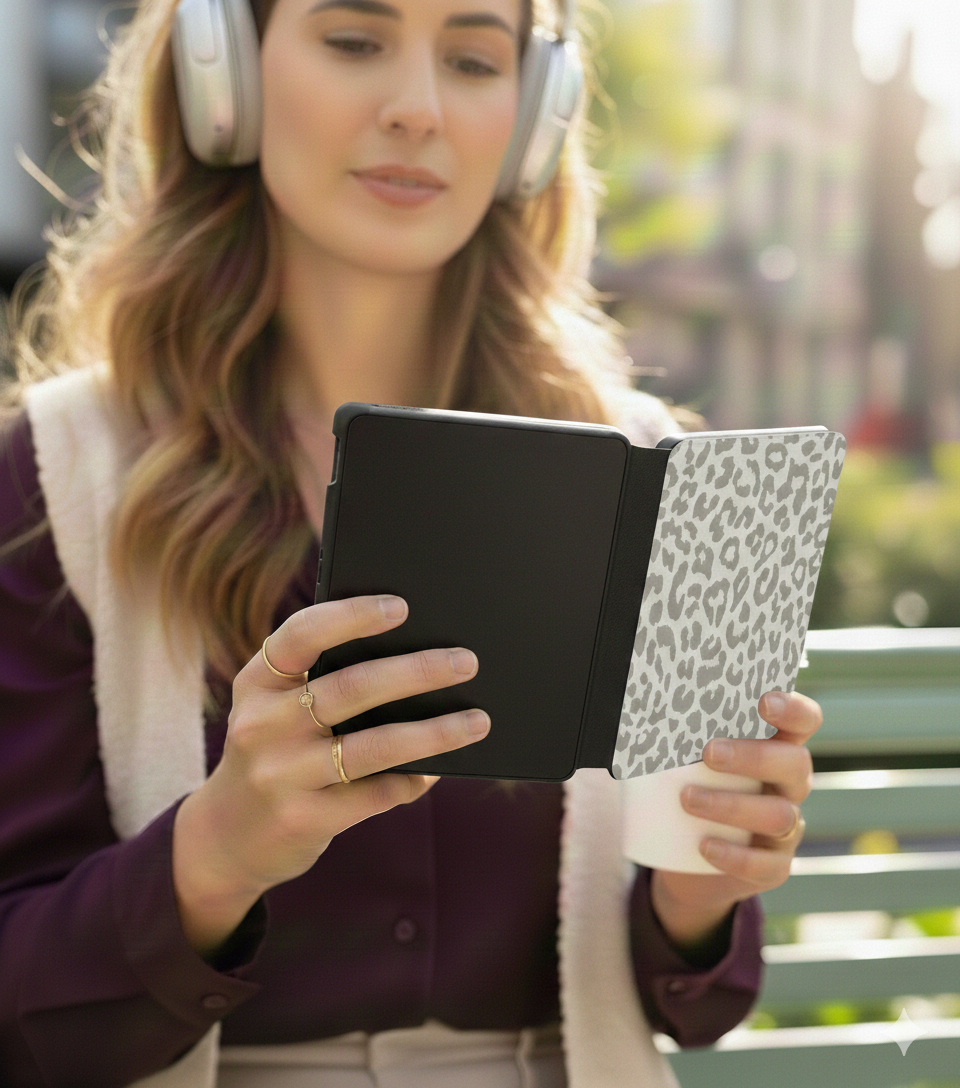 Kobo Clara BW / Clara Colour Hoesje - Vegan Saffiano Leren Sleep Cover - Met Handband en Auto Wake/Sleep - Calm Serengeti