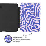 Kobo Clara BW / Clara Colour Hoesje - Vegan Saffiano Leren Sleep Cover - Met Handband en Auto Wake/Sleep - Voilet Vortex