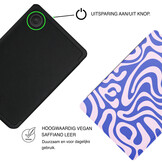 Kobo Clara BW / Clara Colour Hoesje - Vegan Saffiano Leren Sleep Cover - Met Handband en Auto Wake/Sleep - Voilet Vortex