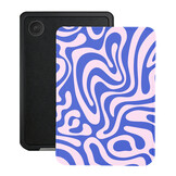 Kobo Clara BW / Clara Colour Hoesje - Vegan Saffiano Leren Sleep Cover - Met Handband en Auto Wake/Sleep - Voilet Vortex