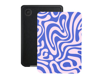 Lunso Kobo Clara BW / Clara Colour hoesje (6 inch) - Vegan Saffiano Leren Sleep Cover - Voilet Vortex