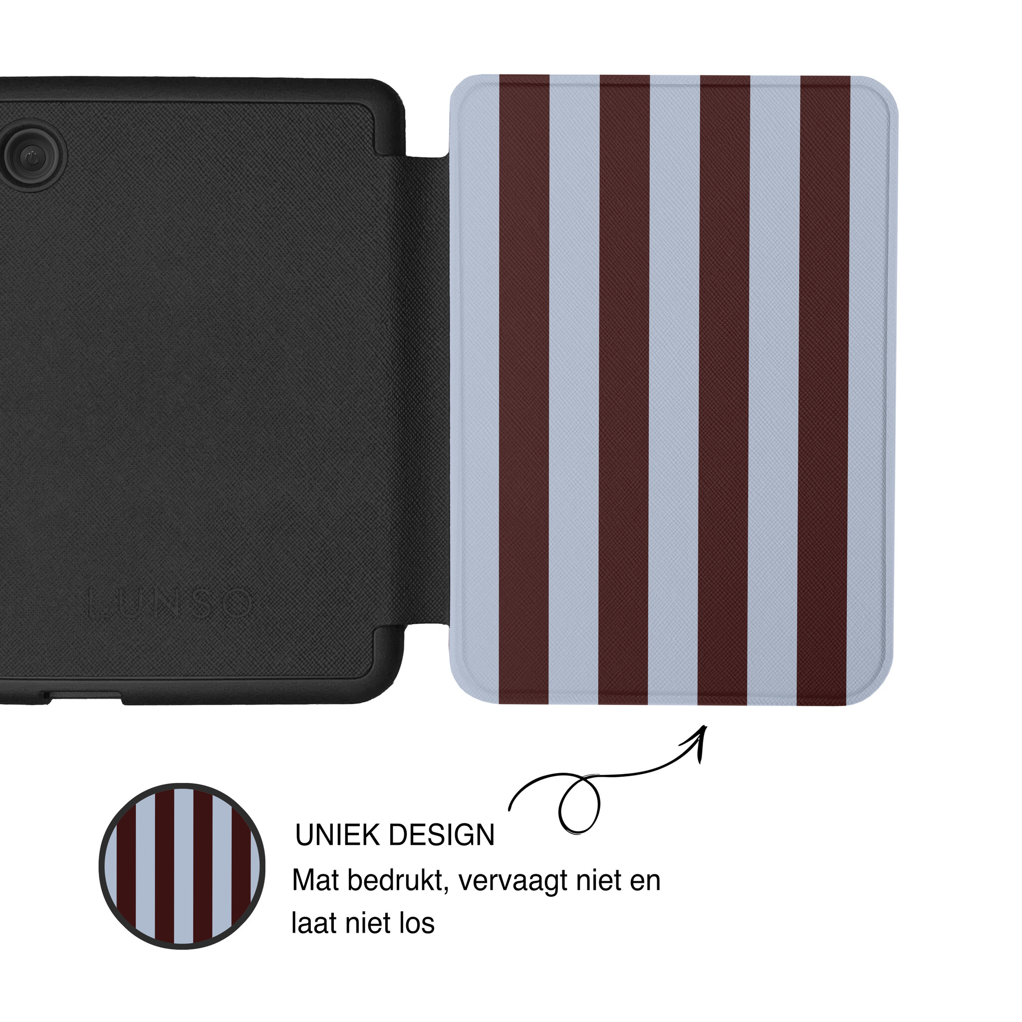 Kobo Clara BW / Clara Colour Hoesje - Vegan Saffiano Leren Sleep Cover - Met Handband en Auto Wake/Sleep - Burgundy