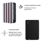 Kobo Clara BW / Clara Colour Hoesje - Vegan Saffiano Leren Sleep Cover - Met Handband en Auto Wake/Sleep - Burgundy