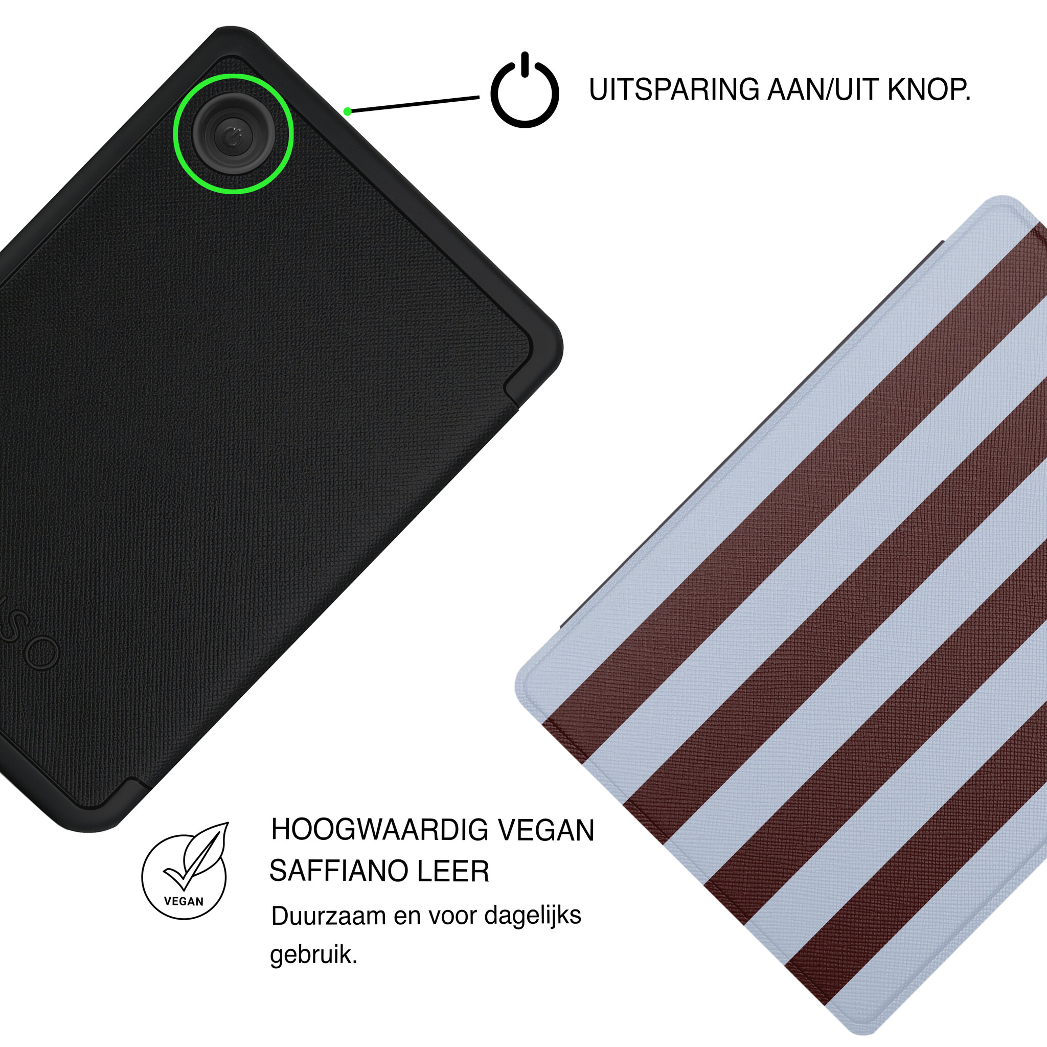 Kobo Clara BW / Clara Colour Hoesje - Vegan Saffiano Leren Sleep Cover - Met Handband en Auto Wake/Sleep - Burgundy