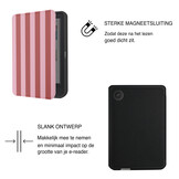 Kobo Clara BW / Clara Colour Hoesje - Vegan Saffiano Leren Sleep Cover - Met Handband en Auto Wake/Sleep - Candy Floss