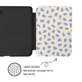 Kobo Clara BW / Clara Colour Hoesje - Vegan Saffiano Leren Sleep Cover - Met Handband en Auto Wake/Sleep - Azure Pebble