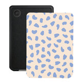 Kobo Clara BW / Clara Colour Hoesje - Vegan Saffiano Leren Sleep Cover - Met Handband en Auto Wake/Sleep - Azure Pebble