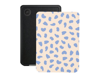 Lunso Kobo Clara BW / Clara Colour hoesje (6 inch) - Vegan Saffiano Leren Sleep Cover - Azure Pebble