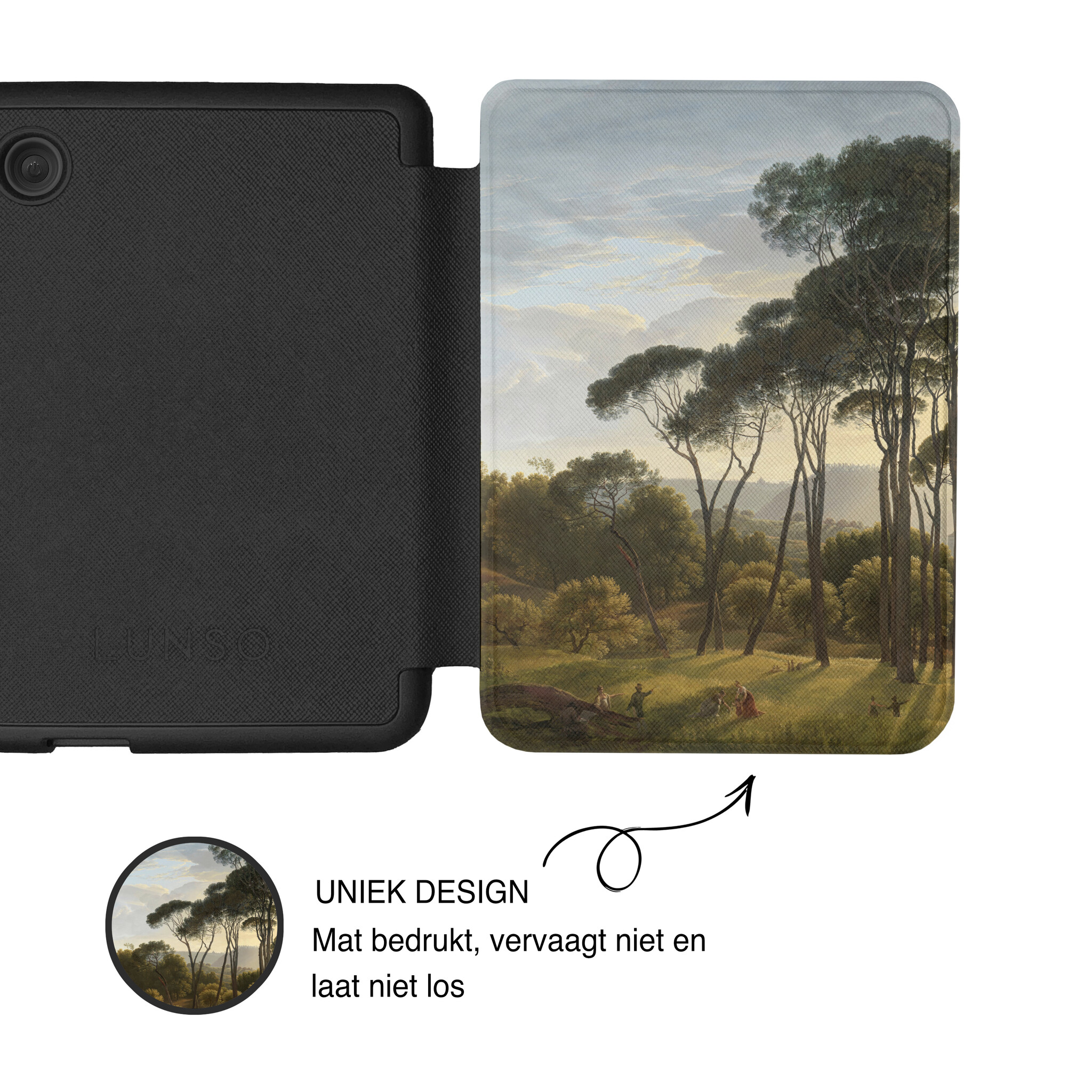 Kobo Clara BW / Clara Colour Hoesje - Vegan Saffiano Leren Sleep Cover - Met Handband en Auto Wake/Sleep - Italian Landscape