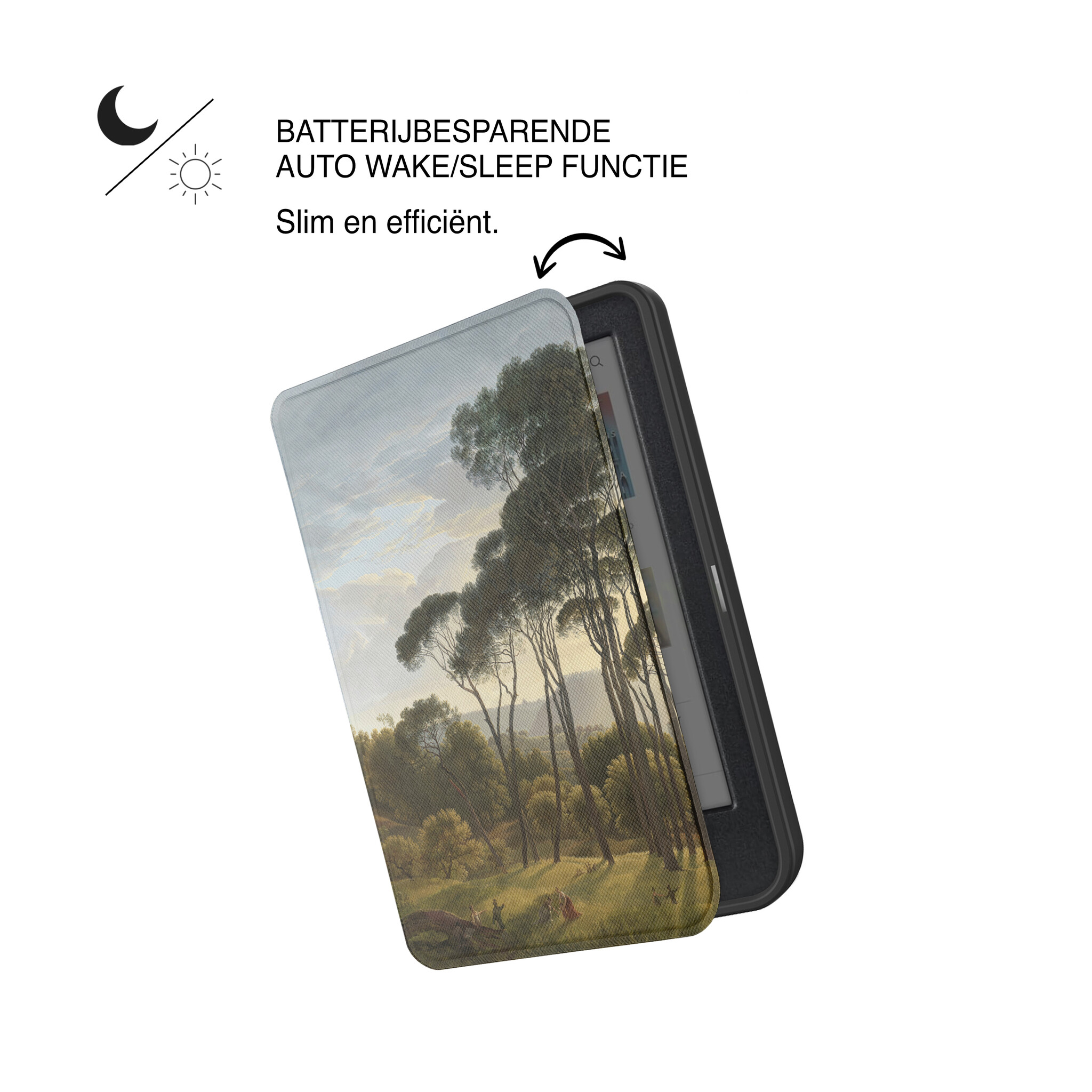 Kobo Clara BW / Clara Colour Hoesje - Vegan Saffiano Leren Sleep Cover - Met Handband en Auto Wake/Sleep - Italian Landscape