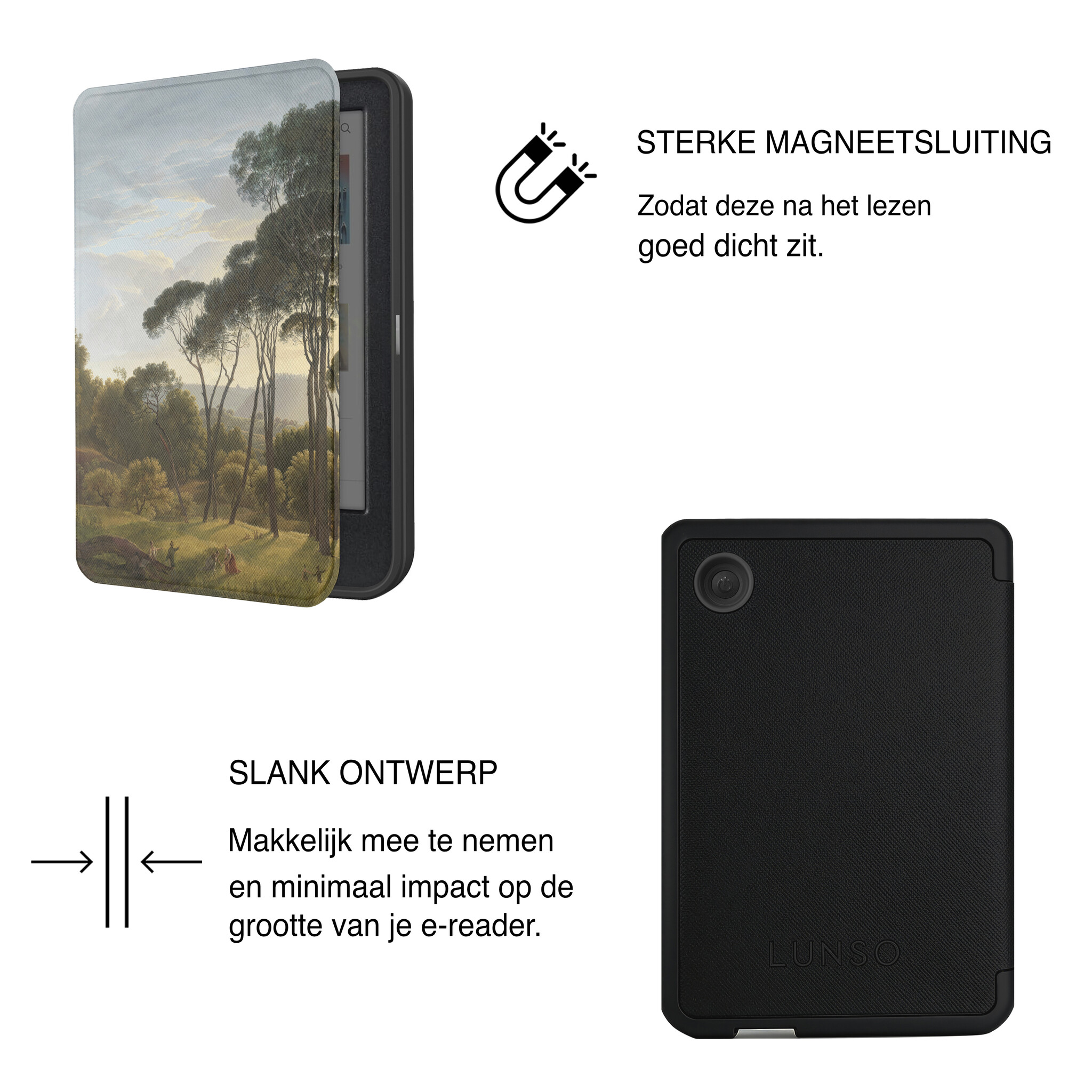 Kobo Clara BW / Clara Colour Hoesje - Vegan Saffiano Leren Sleep Cover - Met Handband en Auto Wake/Sleep - Italian Landscape
