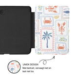 Kobo Clara BW / Clara Colour Hoesje - Vegan Saffiano Leren Sleep Cover - Met Handband en Auto Wake/Sleep - Riviera Postcards