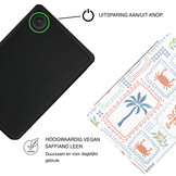 Kobo Clara BW / Clara Colour Hoesje - Vegan Saffiano Leren Sleep Cover - Met Handband en Auto Wake/Sleep - Riviera Postcards