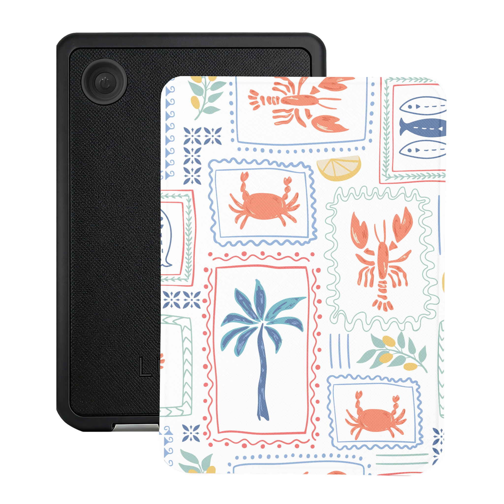 Lunso Kobo Clara BW / Clara Colour hoesje (6 inch) - Vegan Saffiano Leren Sleep Cover - Riviera Postcards