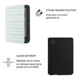 Kobo Clara BW / Clara Colour Hoesje - Vegan Saffiano Leren Sleep Cover - Met Handband en Auto Wake/Sleep - Soft Surf