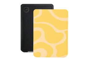 Lunso Kobo Clara BW / Clara Colour hoesje (6 inch) - Vegan Saffiano Leren Sleep Cover - Yellow Wave
