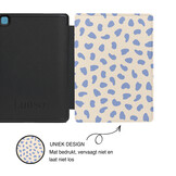 Kobo Aura H20 Edition 2 Hoesje - Vegan Saffiano Leren Sleep Cover - Auto Wake/Sleep - Azure Pebble