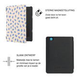 Kobo Aura H20 Edition 2 Hoesje - Vegan Saffiano Leren Sleep Cover - Auto Wake/Sleep - Azure Pebble