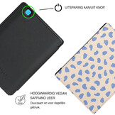 Kobo Aura H20 Edition 2 Hoesje - Vegan Saffiano Leren Sleep Cover - Auto Wake/Sleep - Azure Pebble