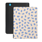 Kobo Aura H20 Edition 2 Hoesje - Vegan Saffiano Leren Sleep Cover - Auto Wake/Sleep - Azure Pebble