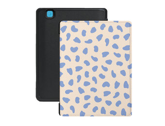 Lunso Kobo Aura H20 Edition 2 hoesje (6.8 inch) - Vegan Saffiano Leren Sleep Cover - Azure Pebble
