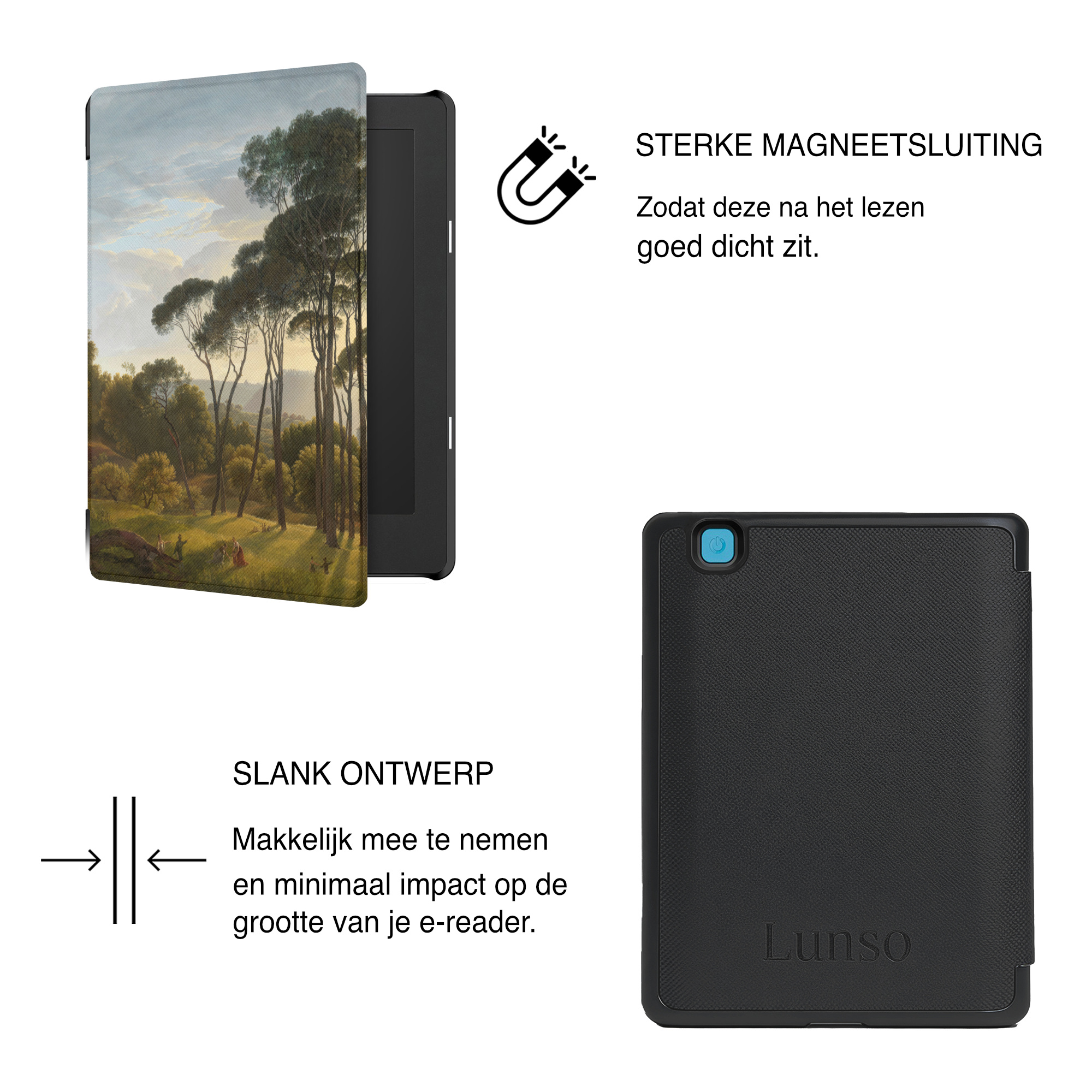 Kobo Aura H20 Edition 2 Hoesje - Vegan Saffiano Leren Sleep Cover - Auto Wake/Sleep - Italian Landscape