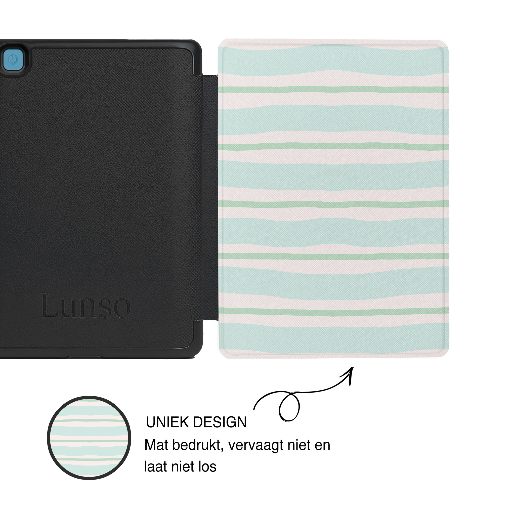 Kobo Aura H20 Edition 2 Hoesje - Vegan Saffiano Leren Sleep Cover - Auto Wake/Sleep - Soft Surf