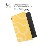 Kobo Aura H20 Edition 2 Hoesje - Vegan Saffiano Leren Sleep Cover - Auto Wake/Sleep - Yellow Wave