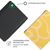 Kobo Aura H20 Edition 2 Hoesje - Vegan Saffiano Leren Sleep Cover - Auto Wake/Sleep - Yellow Wave