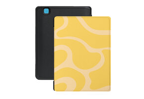 Lunso Kobo Aura H20 Edition 2 hoesje (6.8 inch) - Vegan Saffiano Leren Sleep Cover - Yellow Wave