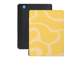 Lunso Kobo Aura H20 Edition 2 hoesje (6.8 inch) - Vegan Saffiano Leren Sleep Cover - Yellow Wave