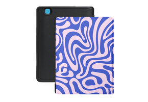 Lunso Kobo Aura H20 Edition 2 hoesje (6.8 inch) - Vegan Saffiano Leren Sleep Cover - Violet Vortex