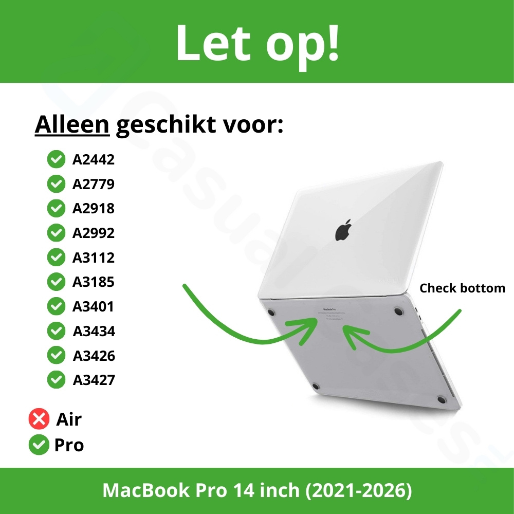 MacBook Pro 14 inch (2021-2026) Armor cover beschermhoes met pootjes Grijs