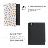 Kobo Aura Edition 2 Hoesje - Vegan Saffiano Leren Sleep Cover - Auto Wake/Sleep - Azure Pebble