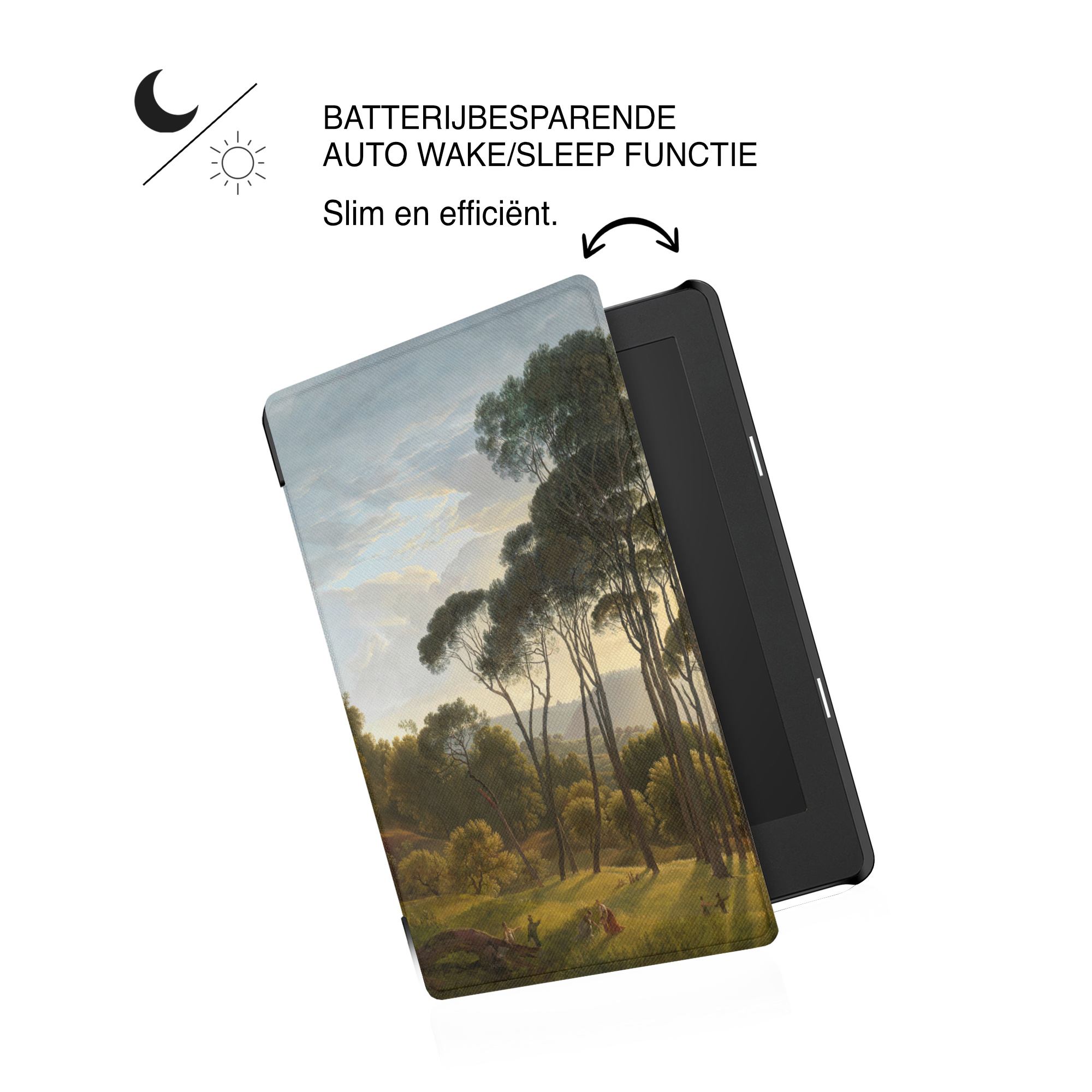 Kobo Aura Edition 2 Hoesje - Vegan Saffiano Leren Sleep Cover - Auto Wake/Sleep - Italian Landscape