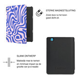 Kobo Aura Edition 2 Hoesje - Vegan Saffiano Leren Sleep Cover - Auto Wake/Sleep - Violet Vortex