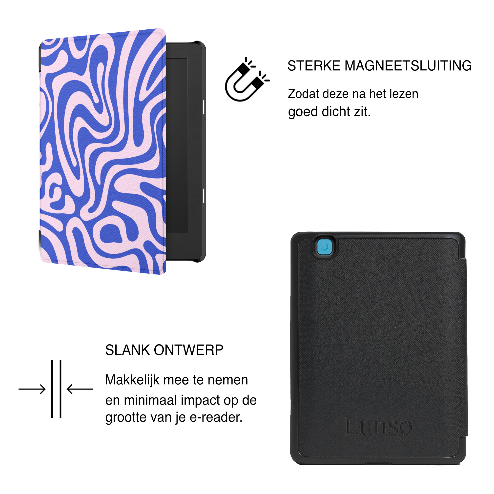 Kobo Aura Edition 2 Hoesje - Vegan Saffiano Leren Sleep Cover - Auto Wake/Sleep - Violet Vortex